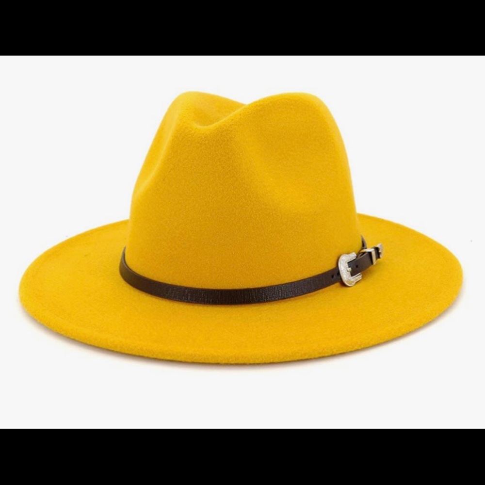 Mustard yellow or red fedora